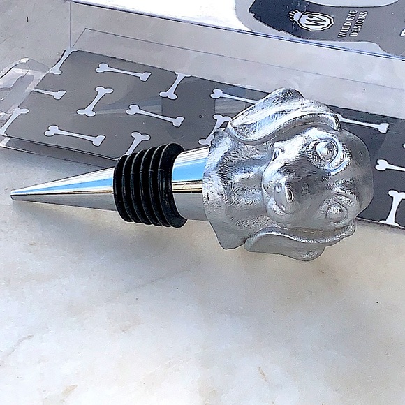 WILD EYE DESIGNS WINE STOPPER SILVER DACHSHUND - Picture 4 of 6